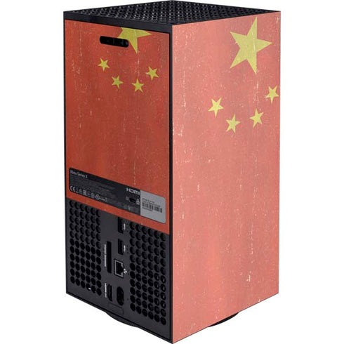 Chinese Flag Distressed Xbox Series X Console Skin